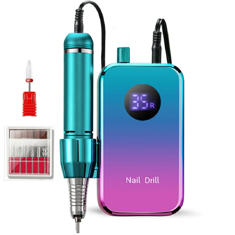 مطحنة مانيكير صغيرة محمولة قابلة لإعادة الشحن، مزيل أظافر مثقاب أظافر، عمر بطارية طويل للغاية 35,000 دورة في الدقيقة، إزالة أظافر سريعة، تلميع، إزالة مسامير القدم، جل أظافر منزلي، صالون أظافر، هدية للعائلة والأصدقاء والمعلمين