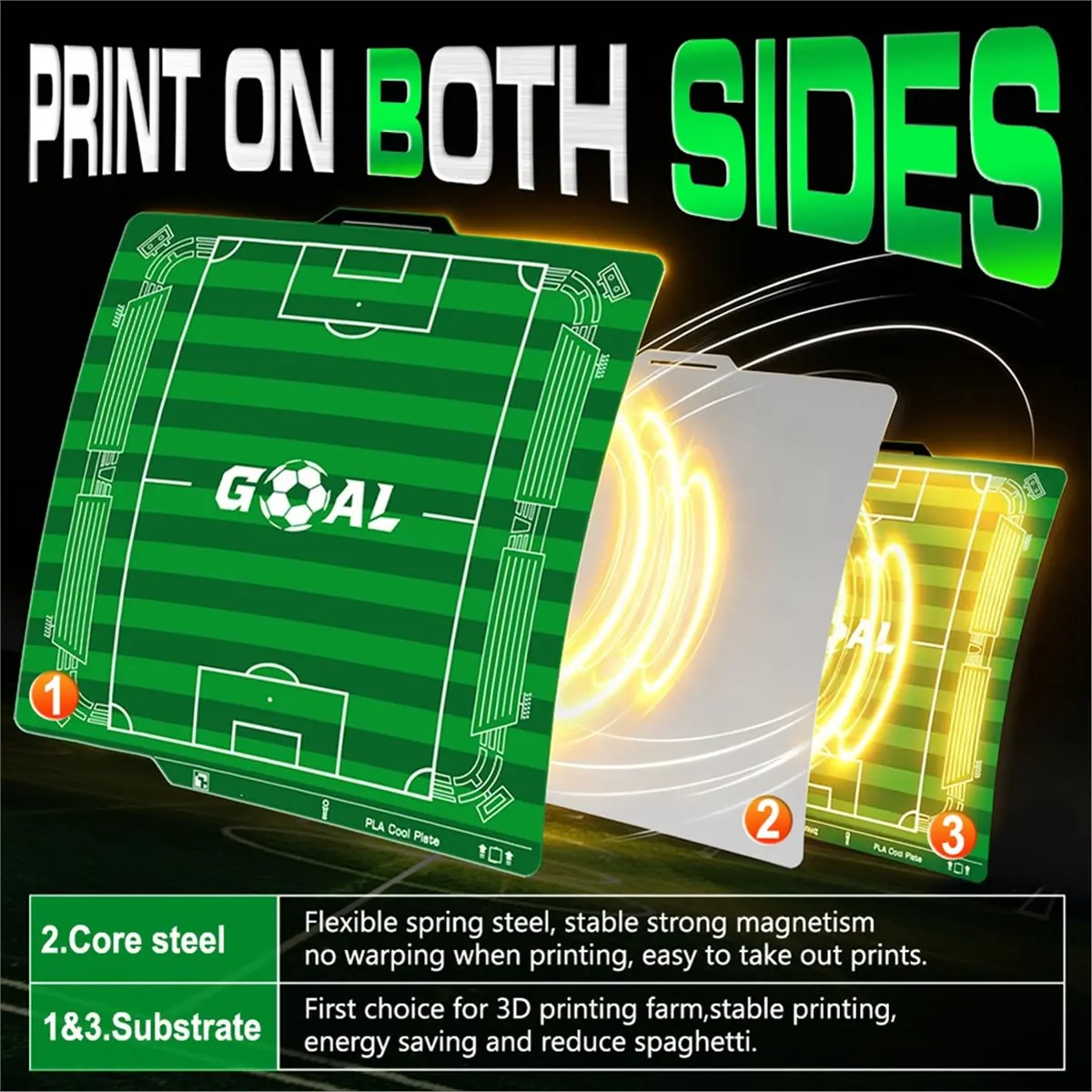 Low-Temperature Build Pate Goal PLA Plate for A1 X2D P2S P1S P1P X1C Skip Preheating Built-in QR Code