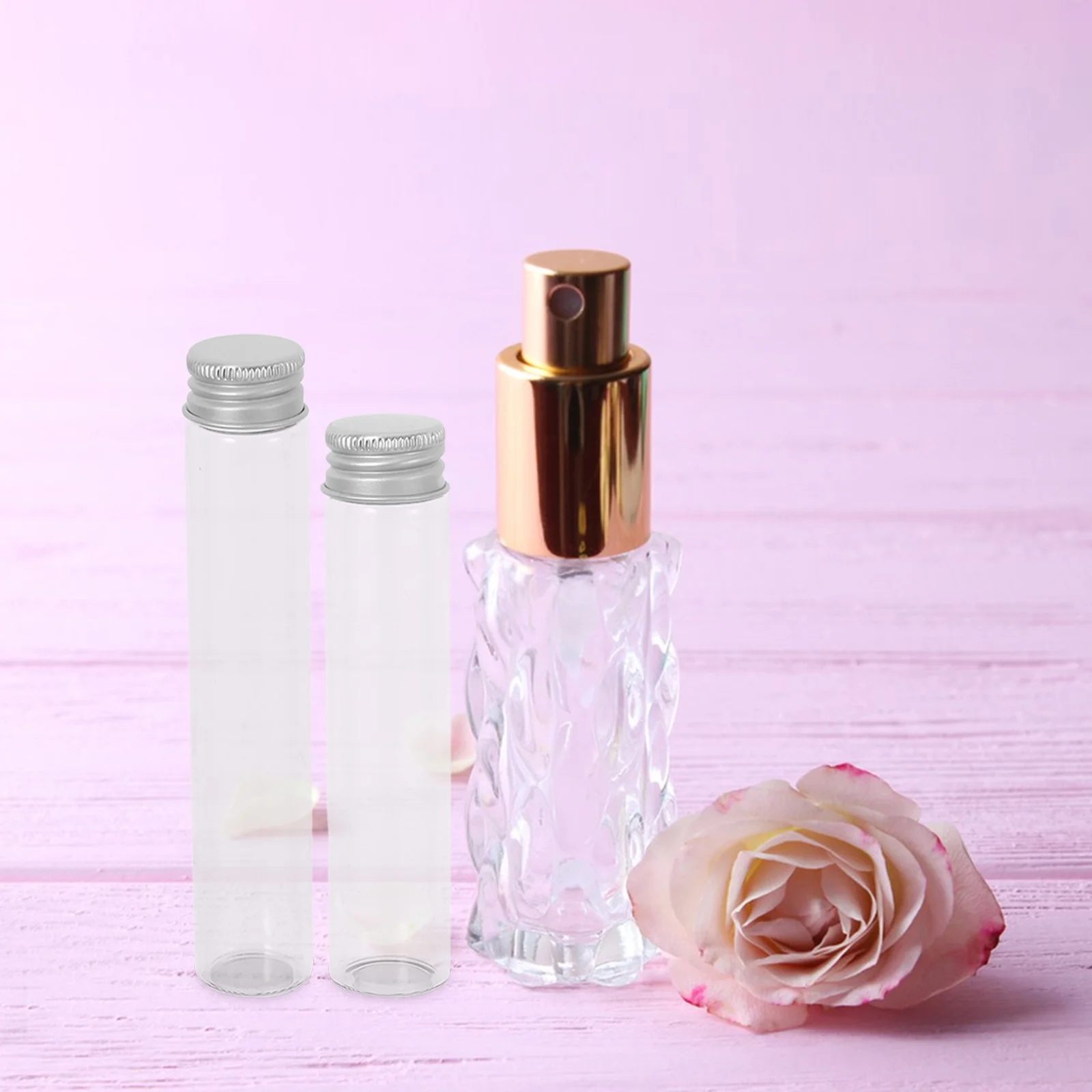 

16Pcs Aluminum Screw Cap Glass Bottles Clear Mini Empty Jars for Essential Oils Perfumes Wedding Favors Crafts Storage