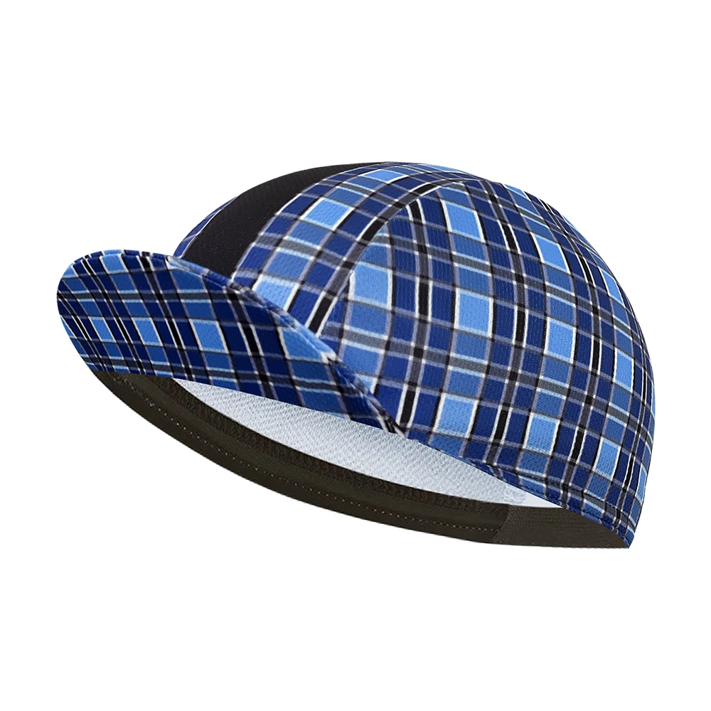 Classic cycling cap, polyester sweat wicking, pop, unisex, classic plaid