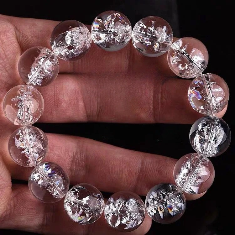 

Himalayan white crystal bracelet burst crystal rainbow crystal bracelet