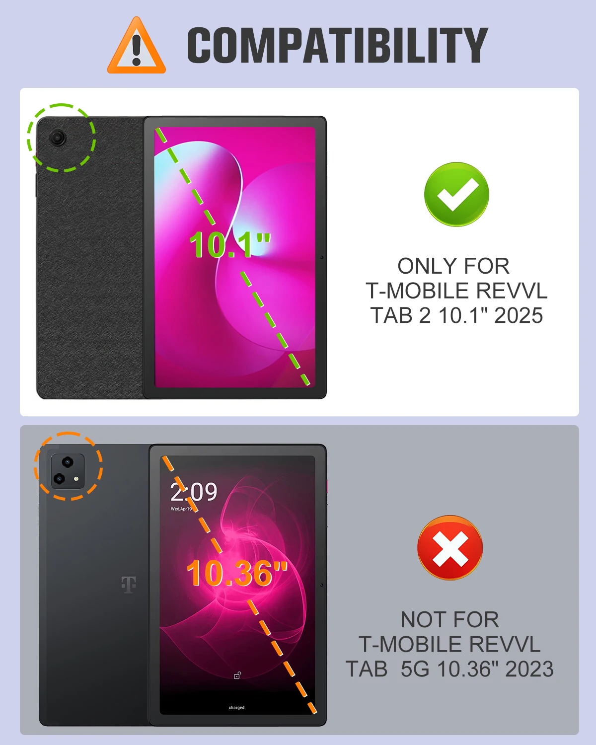 Case for T-Mobile Revvl Tab 2 2025 Tablet 10.1 Inch Slim Lightweight Leather Cover Protector Trifold Stand with Auto Wake/Sleep