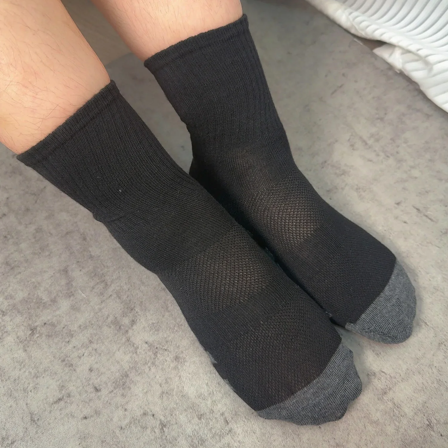 Laufsocken für Herren, feuchtigkeitsableitende Sportsocken, atmungsaktive Polyester-Wadensocken für Fitness-Training, Radfahren, Outdoor – Detail 10