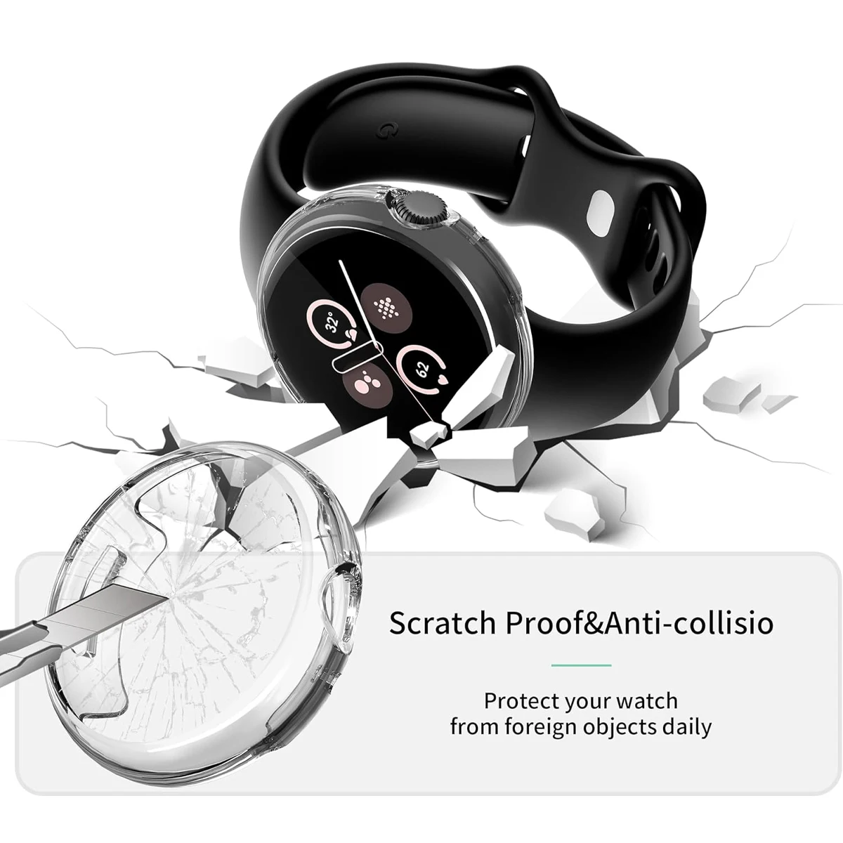 Screen Protector Case For Google Pixel Watch 4 41mm / 45mm Soft TPU Face Cover All-Around Protective Bumper Accessories image 4