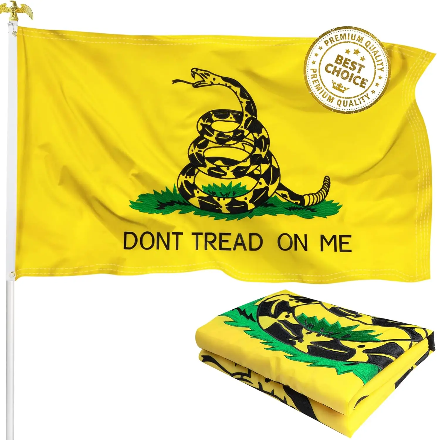 3x5Ft 90×150CM Embroidered Dont Tread On Me Gadsden Flag Nylon Outdoor Double Sided Heavy Duty GadsdenS National Country Flags