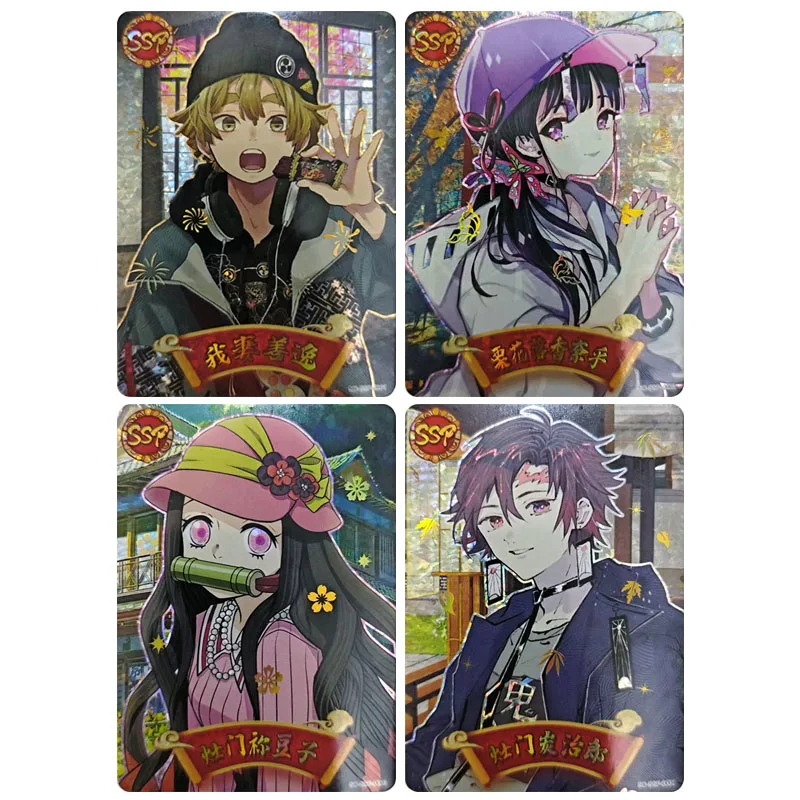 

Аниме Demon Slayer SSP карты Kamado Nezuko Agatsuma Zenitsu Kurihana Ochi Kanawo Коллекционные карты Рождественские подарки на день рождения игрушки