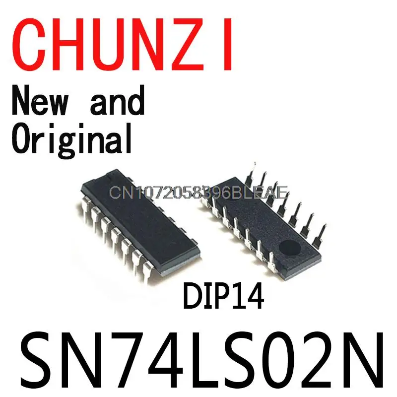 100PCS New and Original DIP14 SN74LS02 74LS02N 74LS02 DIP Integrated IC SN74LS02N