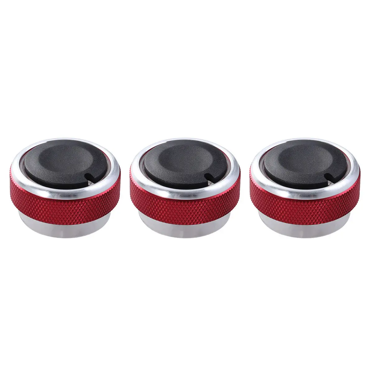 

3Pcs Air Conditioning Control Switch Ac Knob Red Alloy Interior Ring Light Compatible 2 3 2005-2014 Mondeo Easy