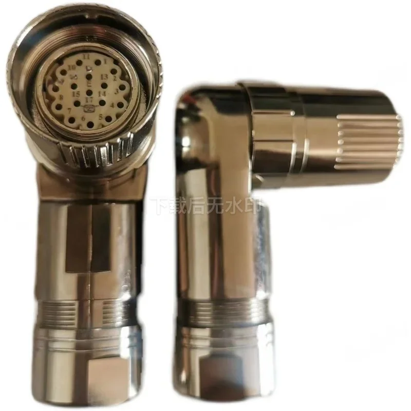 M23 Connector 6/8/12/17/19 Pin Male Female 90 Degree Right Angle Plug Socket for Encoder