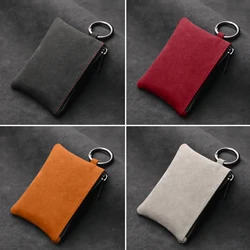 Universal Suede Leather Car Key Case Cover Key Bag For Benz BMW Nissan Hyundai Audi Key Wallet Auto Decor Accessories