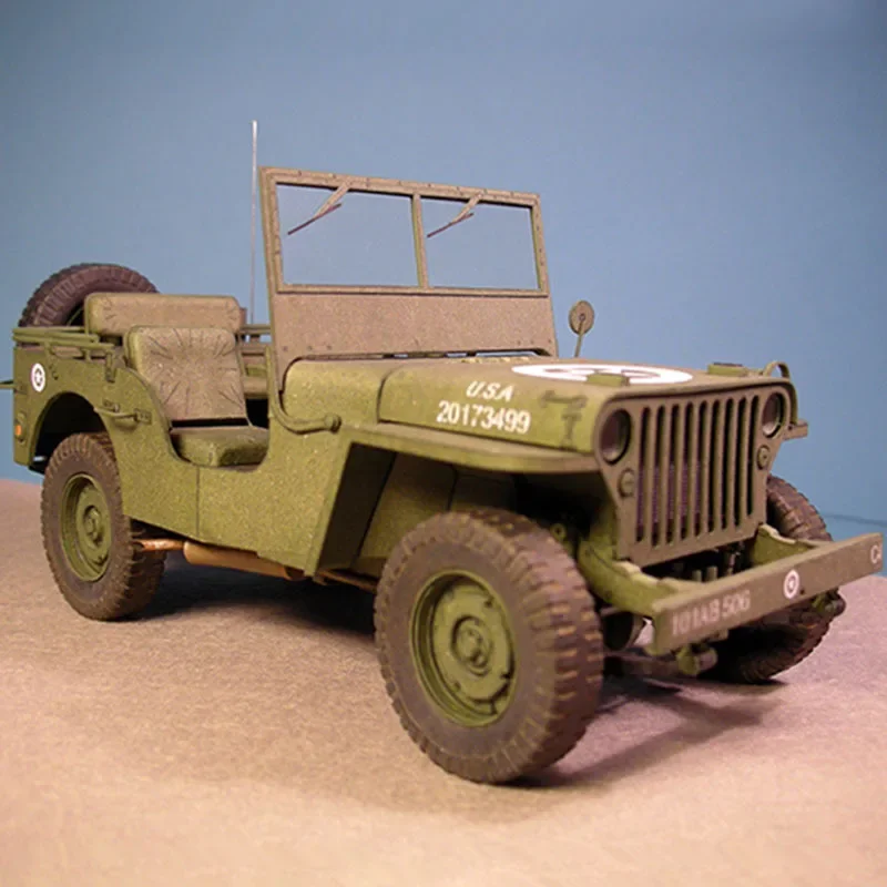 1:25 American Willys Jeep Animal Sculpture Jeep Papercraft bedroom Living Room handmade DIY Geometric origami model