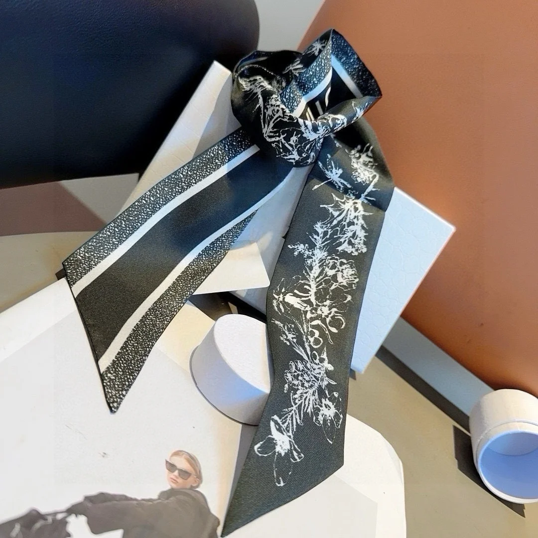 

Шелковый платок класса люкс из чистого шелка, можно использовать как головной платок, обертывание для сумки, ремешок или браслет, элитный подарок, 6 х 100 см