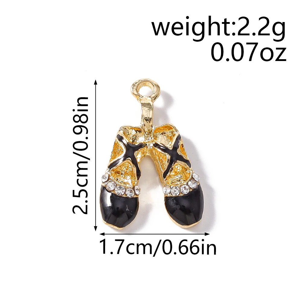 10pcs 17*25mm  Cute Enamel High Heels Charms Dancing Ballet Shoes Pendants for Jewelry Making Drop Earrings Necklaces DIY Crafts