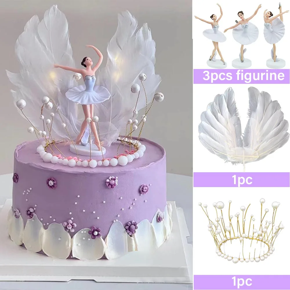 Tanzende Mädchen Kuchen Dekorationen Ballerina Figur Kuchen Topper Für Mädchen Ballett Thema Geburtstag Party Dekore Kuchen Ornament – Detail 7