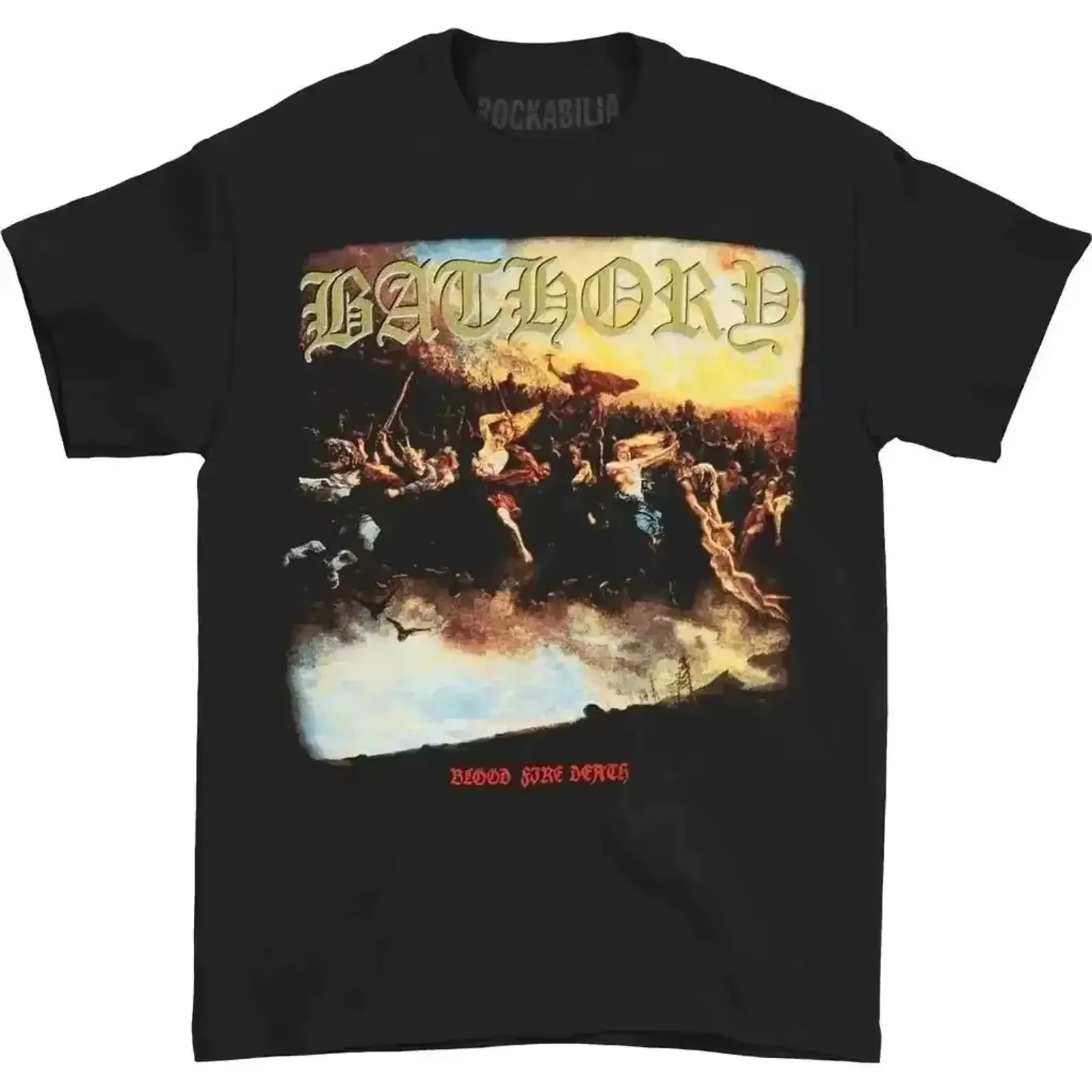 Bathory Style Black Metal Band T Shirt Satanic Devil S 3XL vintage Washed streetwear Breathable fashion Slightly