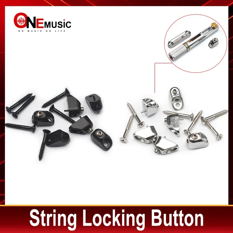 10Pcs String Locking Button for Headless Guitar Bridge 13x7x7.5MM String Locker Guitar Parts Black/Nickel