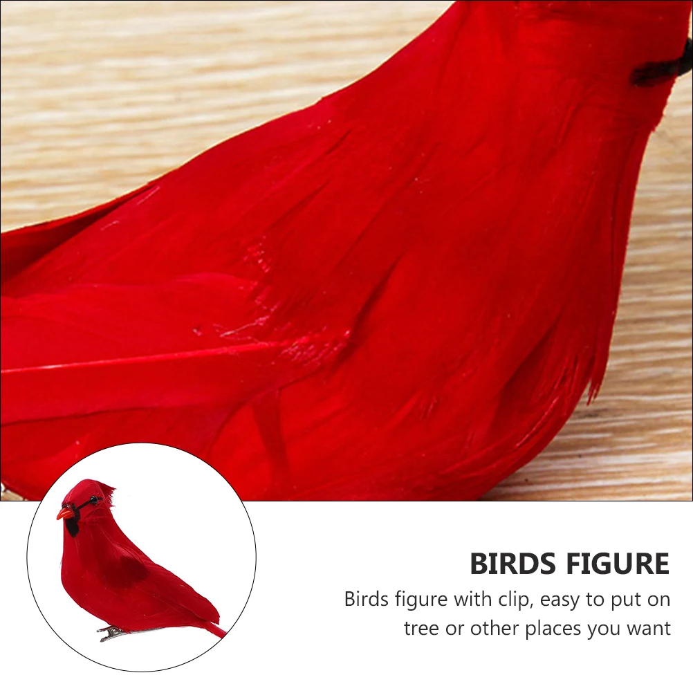 

Birds for Christmas Tree Simulation Decorative Cardinal Ornaments Clip Decorations