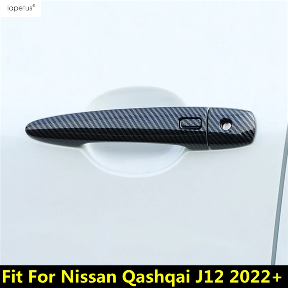 

For Nissan Qashqai J12 2022 - 2024 Car Side Door Handle Decoration Protector Cover Trim Chrome Carbon Fiber Accessories Exterior