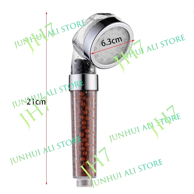 Home Bathroom Negative Ion LED Showerhead SPA Pressurized Showerhead Temperature Sensing Three Color Small Size 220*60mm B1