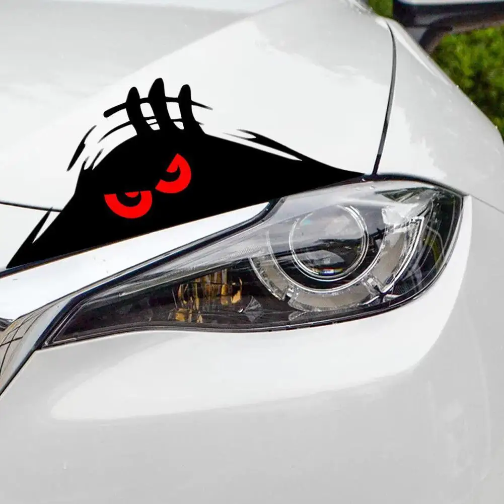 Waterproof Scratch Cover Peeking Auto Self-adhesive Sticker 3D Big Eyes Sticker Car Styling Headlight Decoration