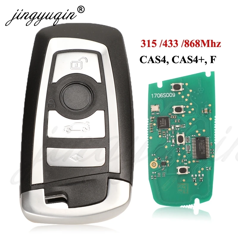 jingyuqin 5pcs 315/433/868Mhz Smart Remote Key KeylessGo For BMW 3 5 7 Series 2009-2016 CAS4 F System KR55WK49863 pcf7945