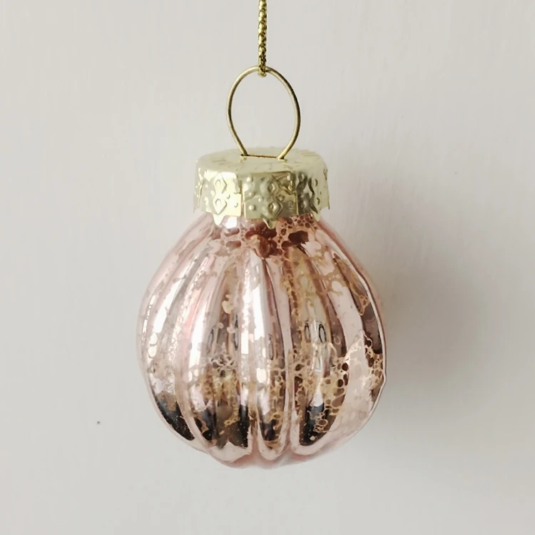 

Christmas tree decorations, glass ornaments, small items for foreign trade, 4cm melon patterned balls