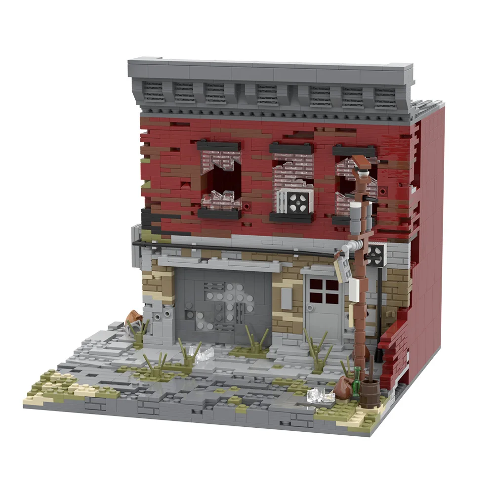 Last Survivor Post-Apocalyptic Wasteland House Building Blocks Kit Wasteland Shelter with Overgrown Details Toy Adult Gift