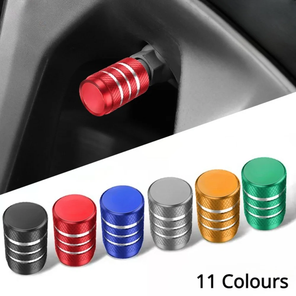 4Pcs Aluminum Car Wheel Tire Valve Caps Tyre Rim Stem Covers Airdust Waterproof For Automobiles Motorcycles Trucks Bikes