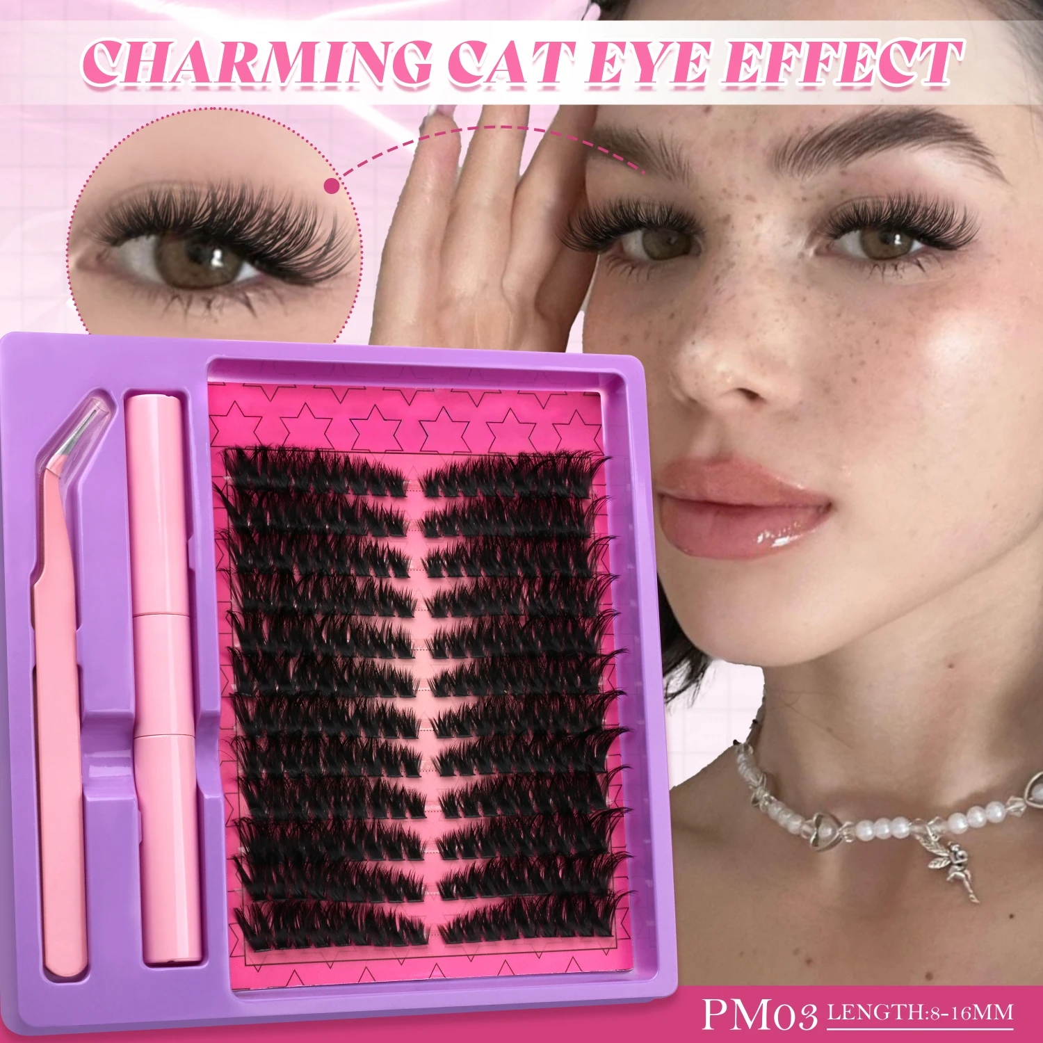 مجموعة أدوات رموش Veltrinay مجموعة رموش ذاتية الصنع ملحقات رموش طبيعية وغير جهد للمبتدئين سهلة الاستخدام للمكياج