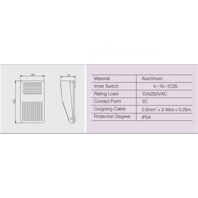 SYF-801 New Design China Supplier Electrical Foot  Pedal Switch Factory Best  Price Wholesale China Foot Switch Pedal