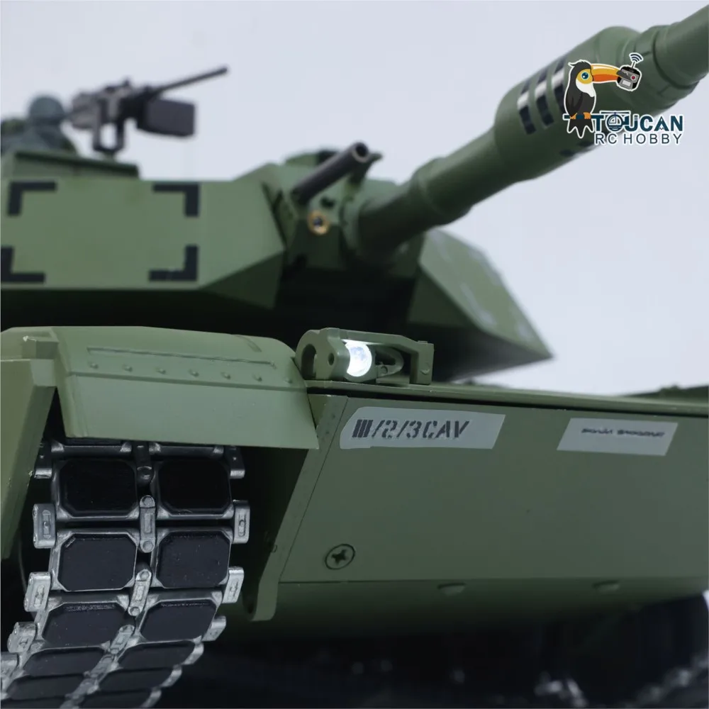 1:16 TOUCAN Remote Control Battle Tank 3918 Abrams M1A2 Metal Gearbox 360 Rotation Barrel Recoil Elevation Laser Aiming Light