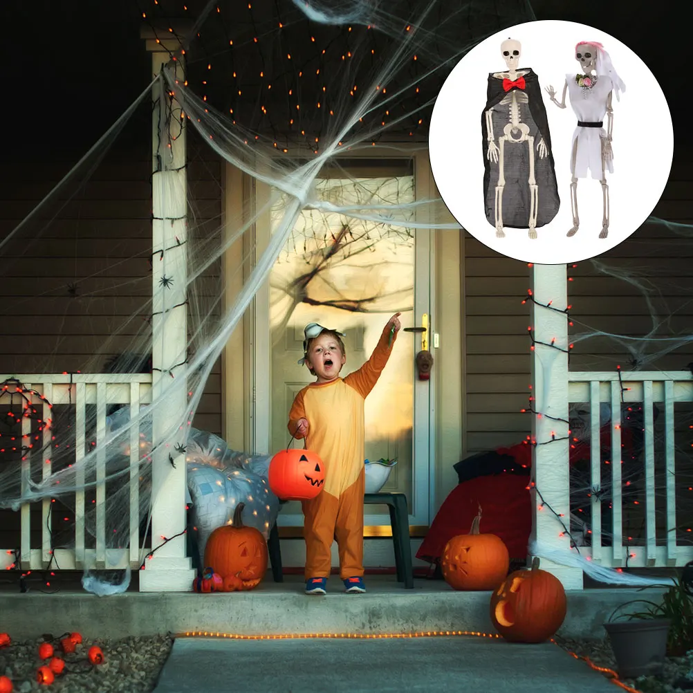 

2 Pcs Set Hanging Skull Decoration Human Halloween Props Ceiling Decorations Plastic