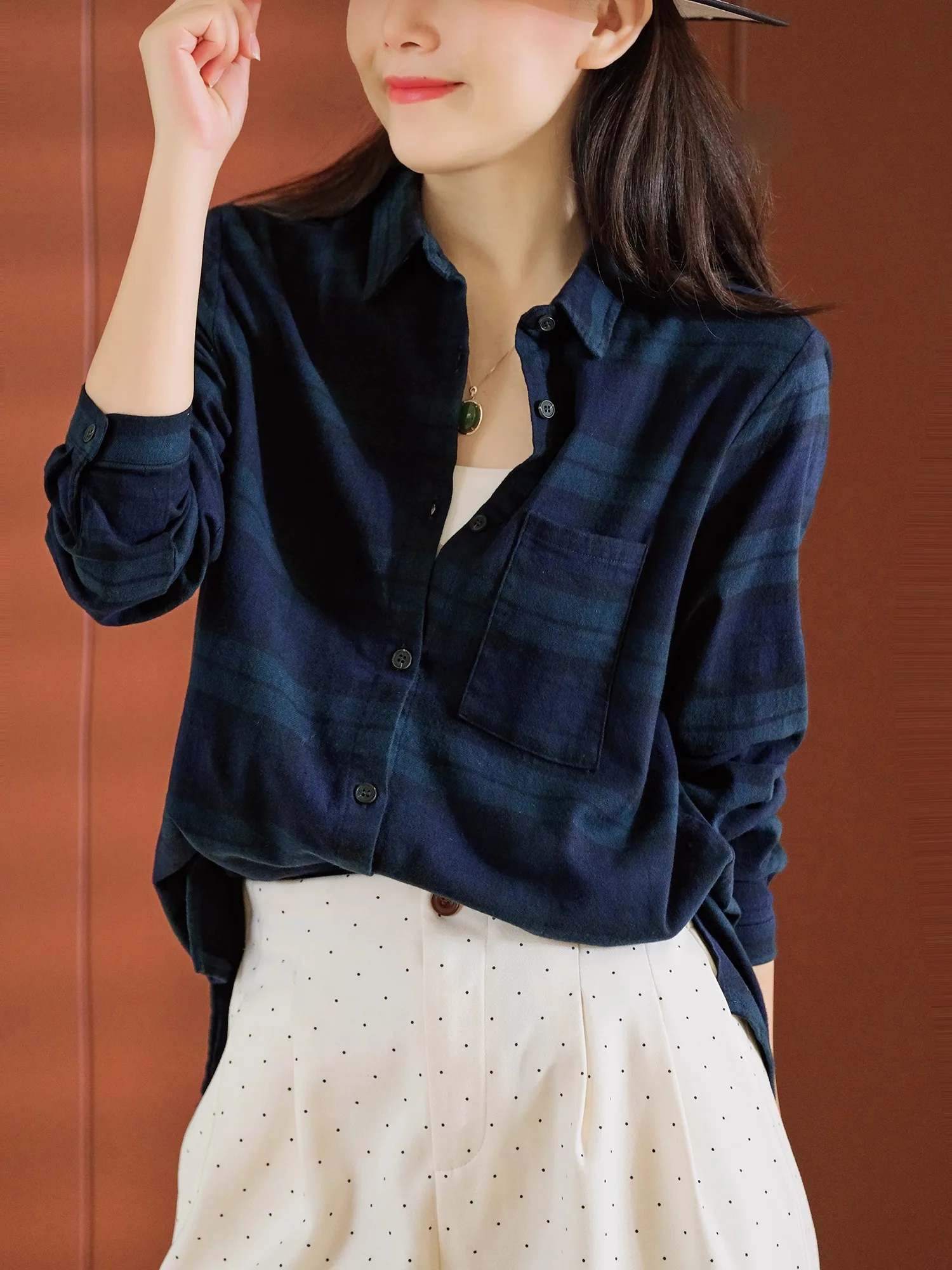 

Color Woven Pure Cotton Hong Kong Sle Commute irt Casual Striped Casual irt Daily Match All Seasons Long Sve Button ...