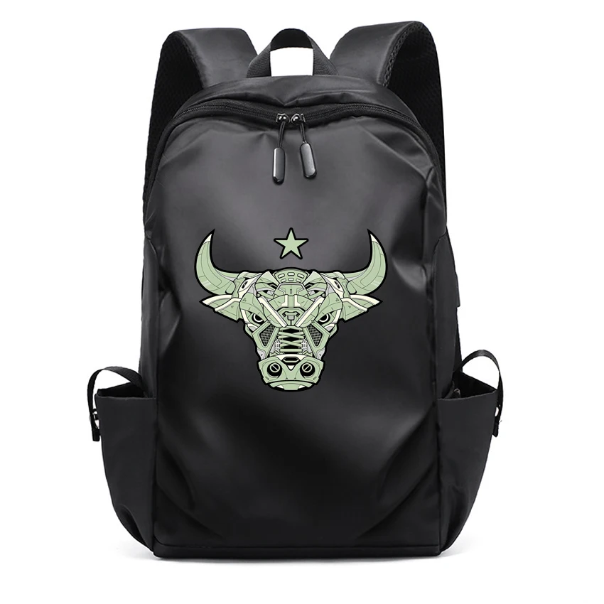 

Girl Boy School Bag College Student Women Man Backpack Female Laptop Ladies Cattle Head Pattern Printed Travel USB Backpack JOR