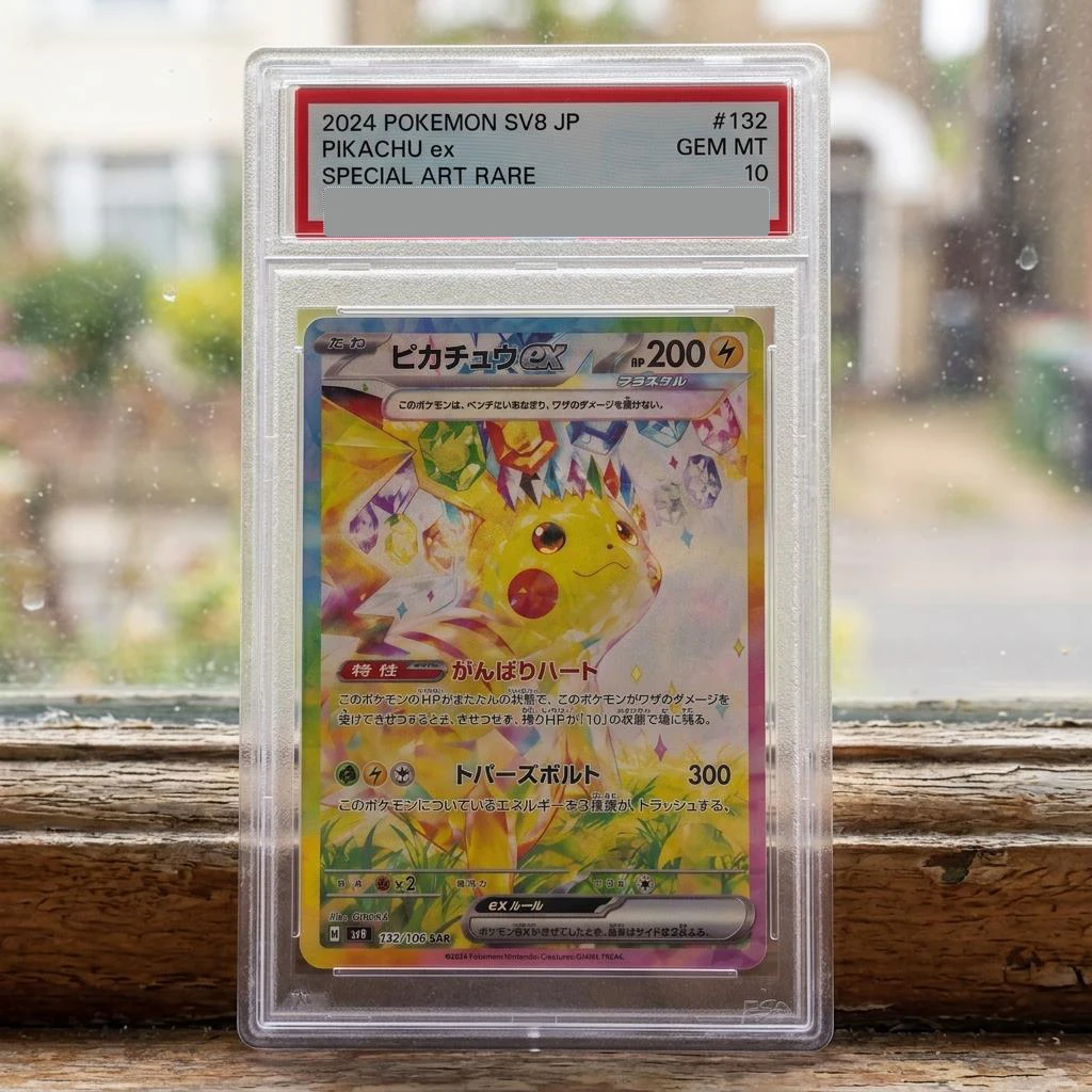 DIY Rating Card TCG Collection 2024 Pikachu EX SV8 Super Electric Breaker SR SAR UR Full Art Holo Display Collectible Gift