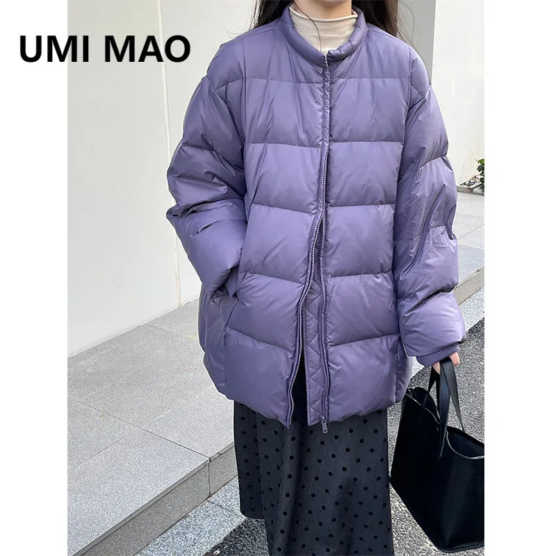 

UMI MAO Taochuan Korean Style Stand Collar Down Jacket For Women 90% White Duck Down Thickened Warm Down Coat