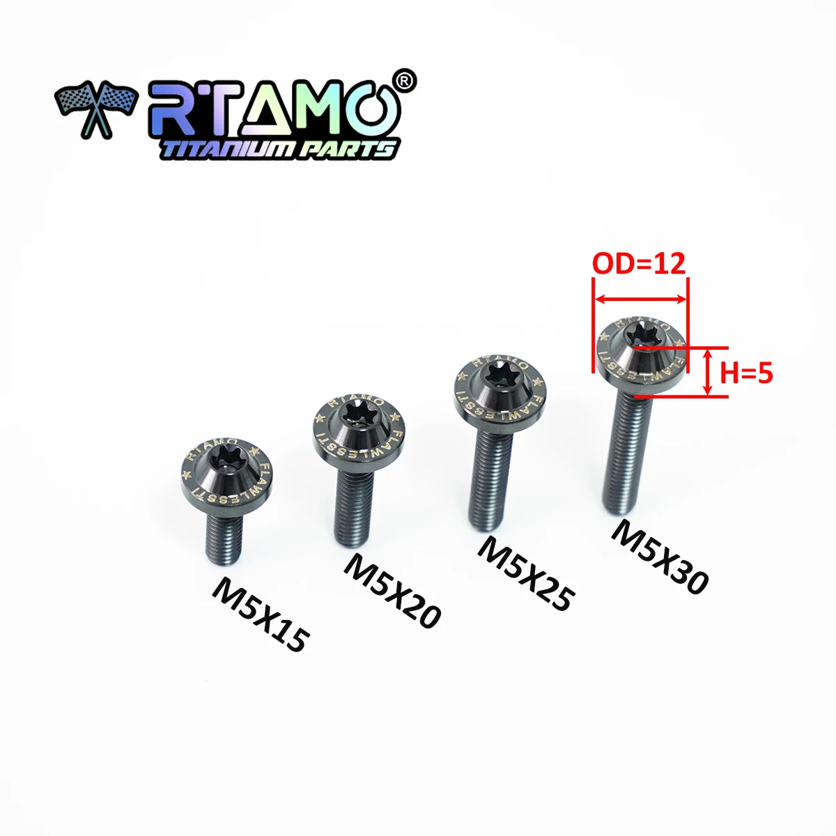 RTAMO Titans ch raube m5x10/12/15/18/20/25/30mm Torx T25 Kopf CNC Befestigungs element Ti Schrauben für Fahr modifikation – Detail 2