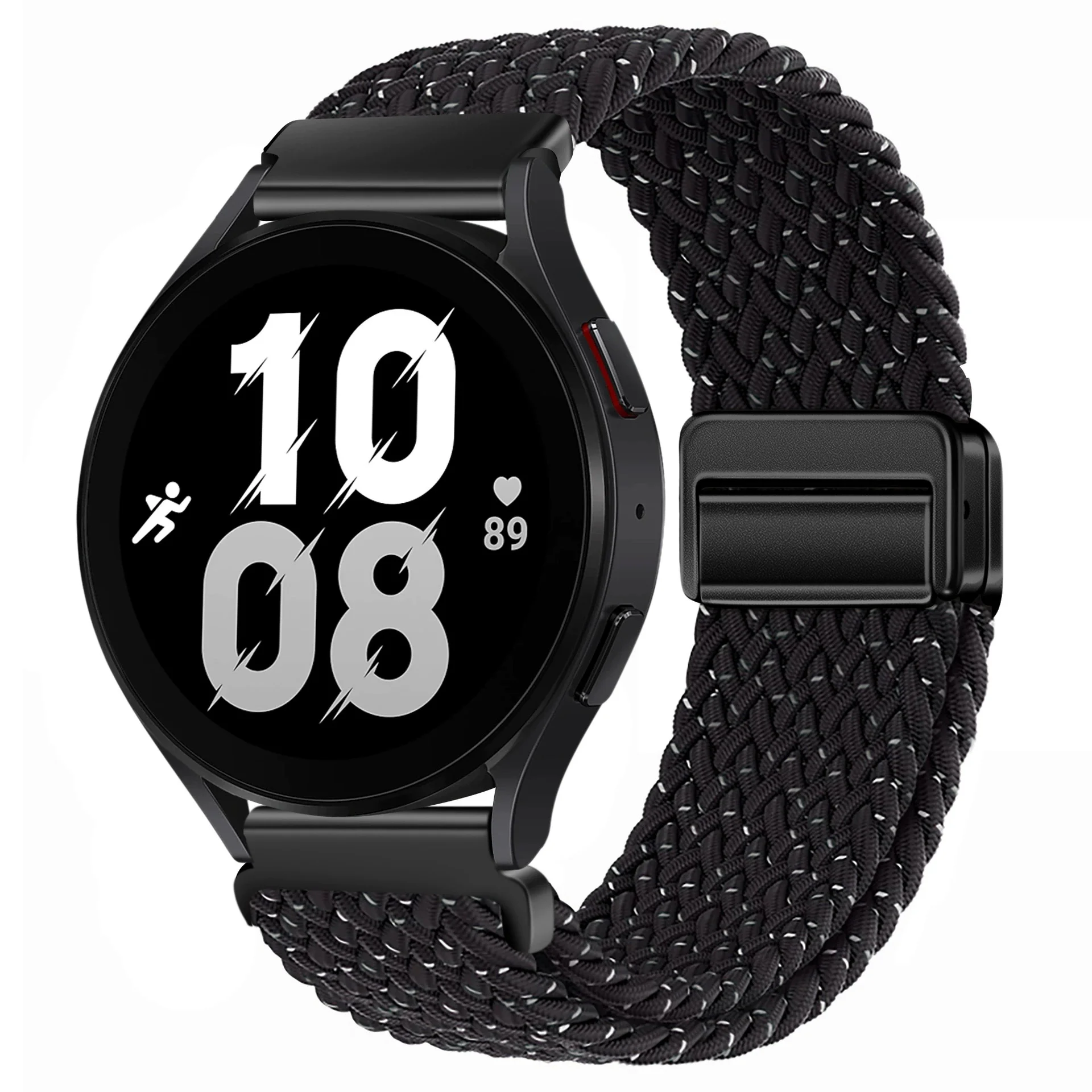 20mm 22mm magnetische armband voor Samsung Galaxy Watch 7/6/Classic/5/4/3 gevlochten lus nylon band voor Huawei Watch 4/3/GT 5 4 band
