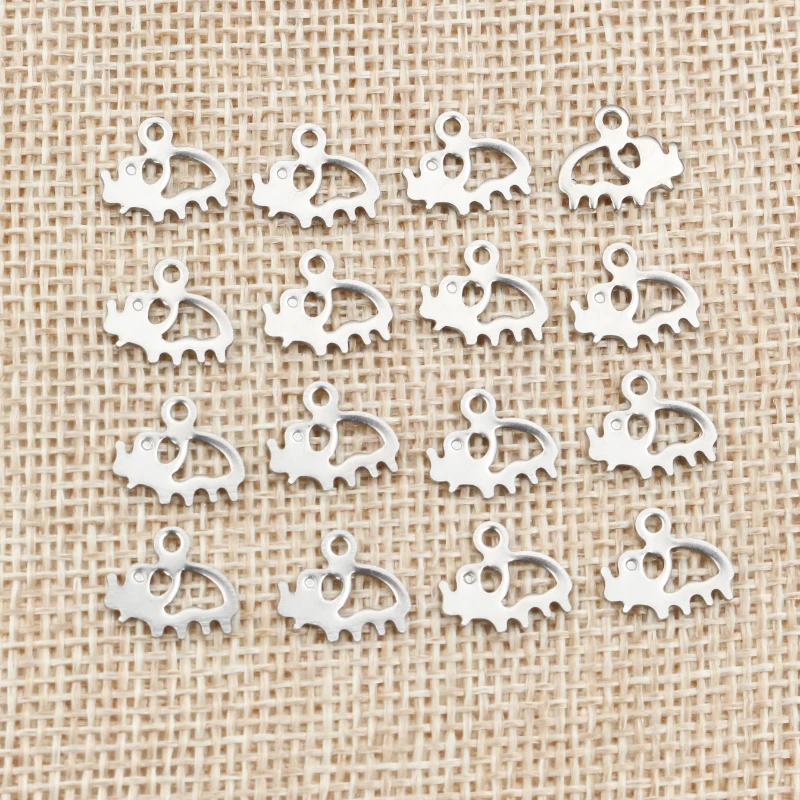 50pc/lot 10x11 8x11mm Elephant butterfly Charms 316 Stainless Steel Elephant Cute for necklace pendant charms diy jewelry making