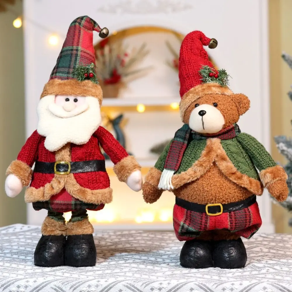 Snowman Stretchable Leg Christmas Doll Bear Mini Long Legged Elk Doll Romance Modern Santa Claus Stretch Doll Christmas