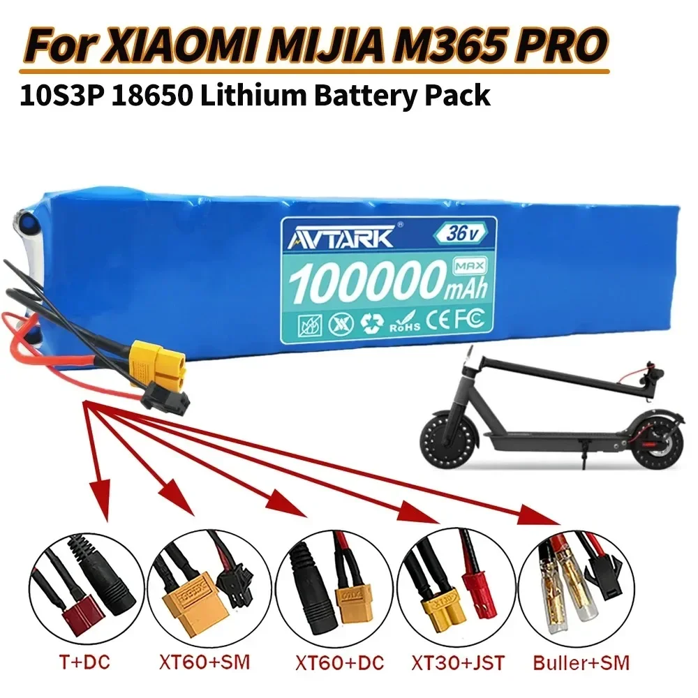 

10S3P 36V 100000mAh 36v Electric Scooter Battery Pack 18650 Lithium M365 Electric Scooter 36v Battery Scooter