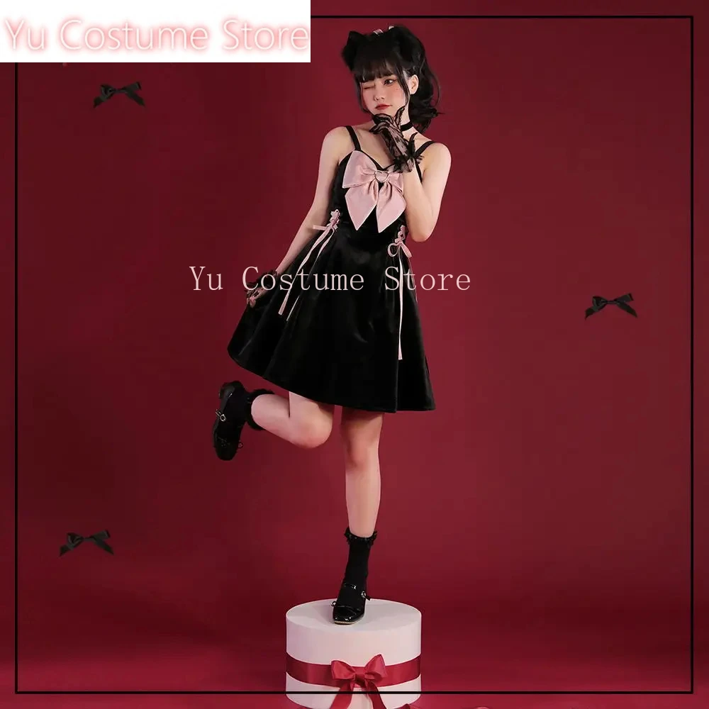 

Japanese Woman Dresses Lolita Y2k Vestidos Mujer Bandage Slim Dress Sexy Clothes Velvet Robe Femme Sleeveless Women Dress Yu