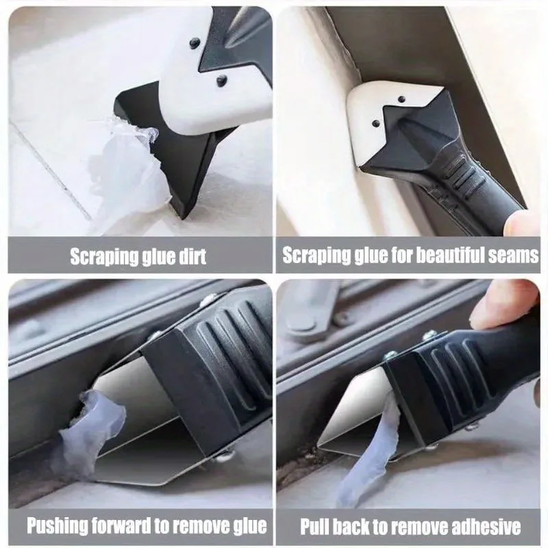 5 in 1 Metal Head Shovel Glue Tool Kit: Silicone Spatula, Caulk Remover, Grout Removal, Sealant Finishing & Corner Scrap image 4