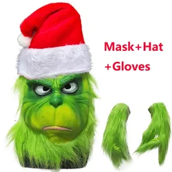 Cosplay Role Dress Up Halloween Mask Masquerade Mask Halloween Half Face Green Fur Strange Grinch Play