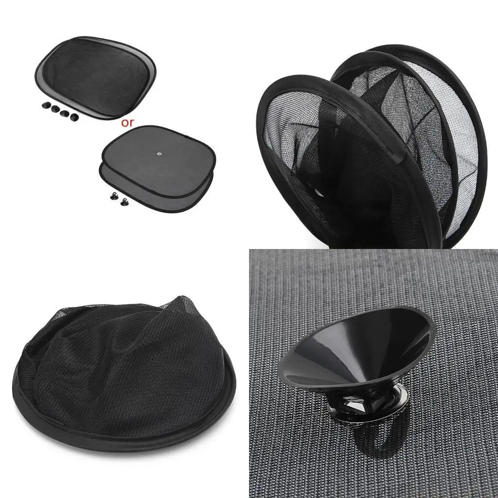 

J0MA 2PCS Car Window Sunshade for Sun Shade Visor Side Mesh Cover Shield Sunscreen Bl