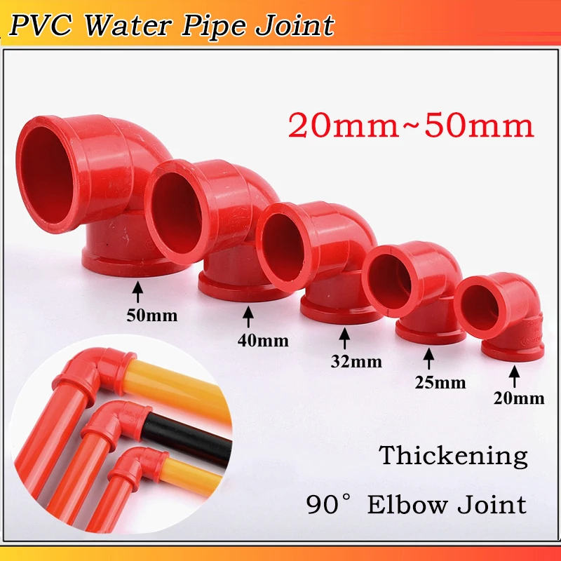 

1/2/5/10pc ID 20mm-50mm Red UPVC Connector Elbow Joints Aquarium Fish Tank DIY Tools Garden Irrigation Water Pipe Connectors