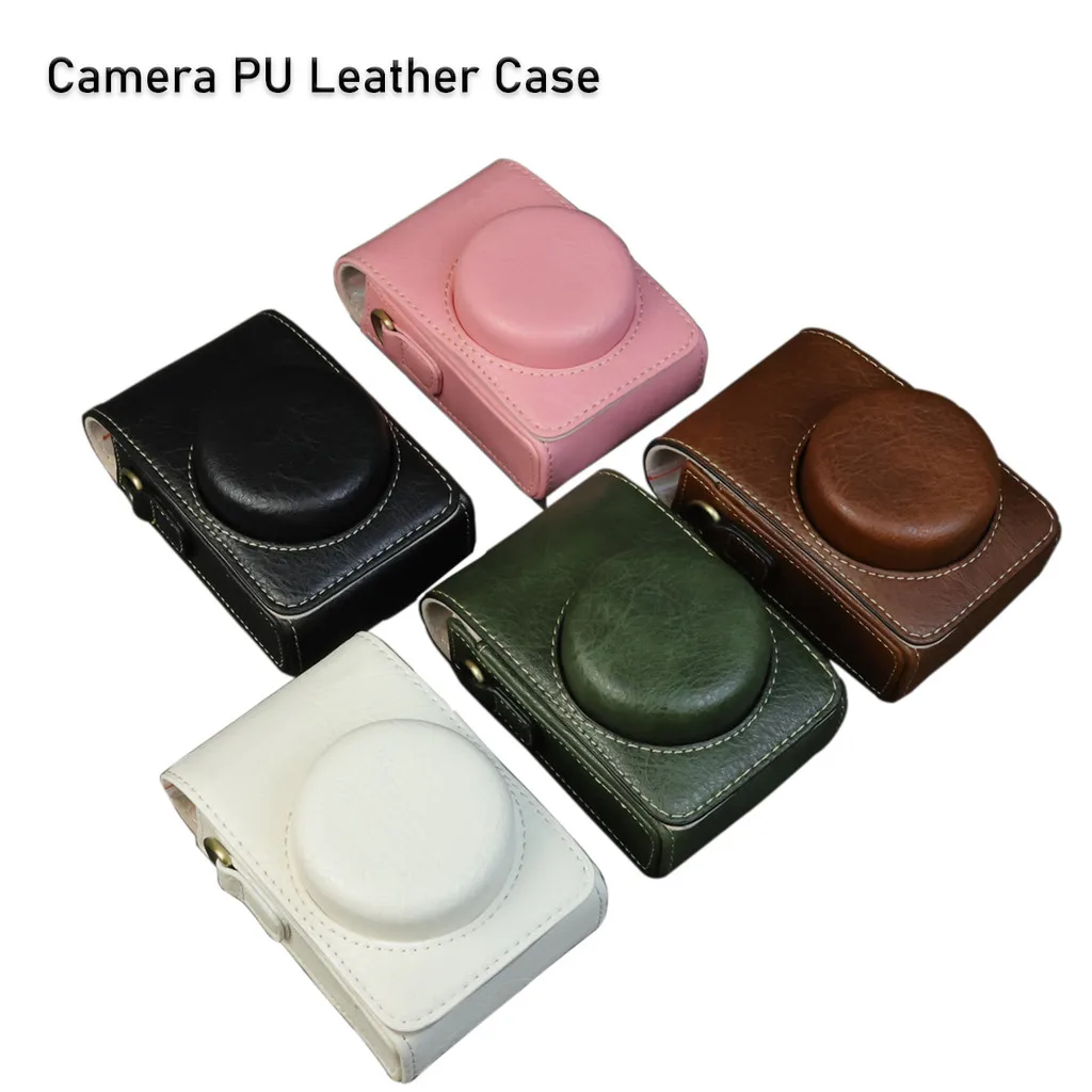 Camera PU Leather Case  Bag Cover For Canon G7 X Mark III G9X G7X II PowerShot V10 Diagonal Cross Portable Shoulder Bags