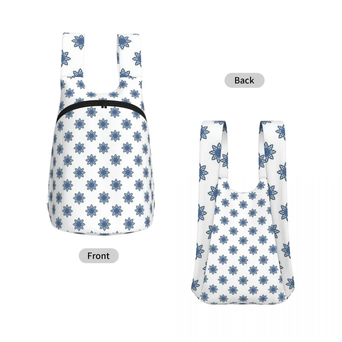 Blue Snowflakes Inspiration Backpack Student Storage BookBag Kids School Bag Laptop Shoulder Bags for Boys Girls