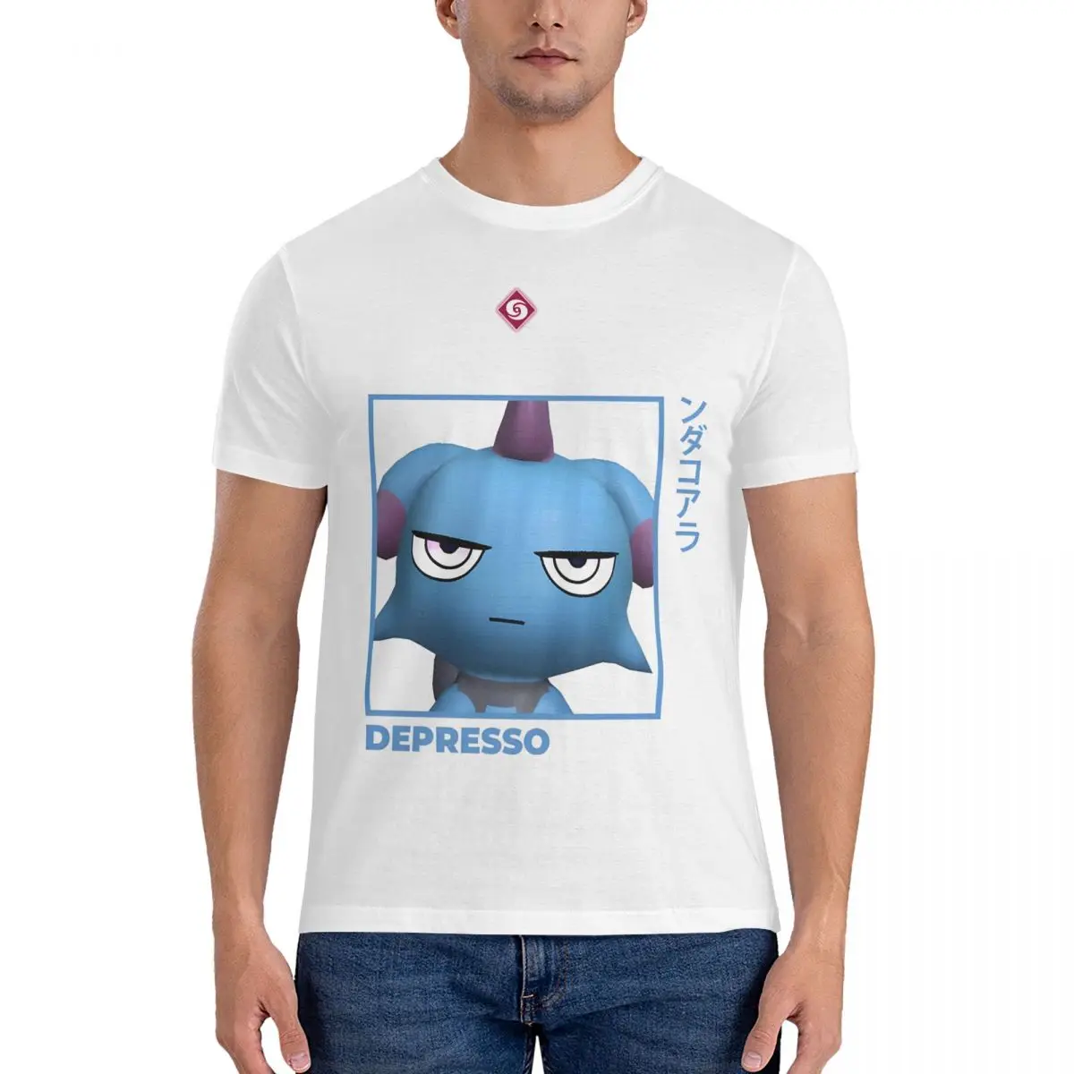 

Depresso T Shirt for Men Pure Cotton Cool T-Shirt Crew Neck Palworld Tees Short Sleeve Tops Graphic