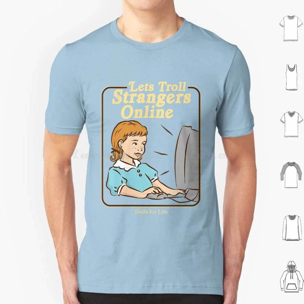Camiseta Vintage de parodia en línea Let's Troll Strangers para mujer, Camiseta de algodón para hombres y mujeres, Trolls con estampado DIY, Troll divertido, Cool Even Fun Mom Geek